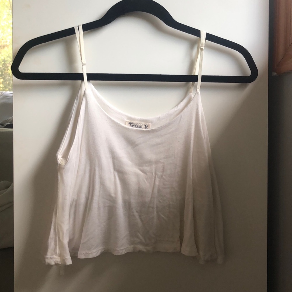 White flowy crop top